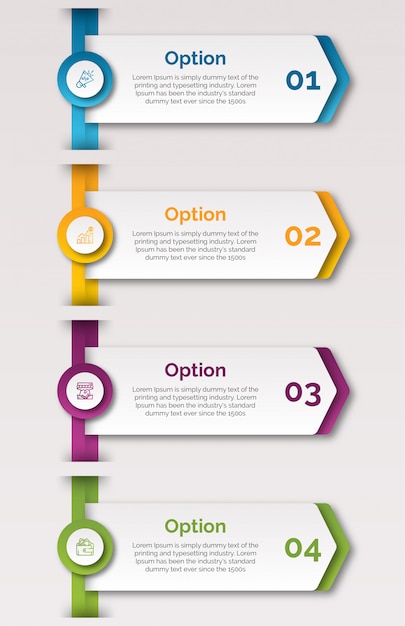 Vettore numero e icona del modello di infografica