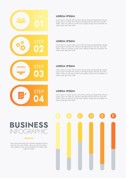 Vector infographic template for presentation business data visualization process chart and drive success