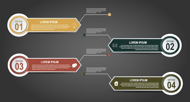 Il diagramma di processo del modello infografico del vettore di progettazione infografica può essere utilizzato per il rapporto annuale