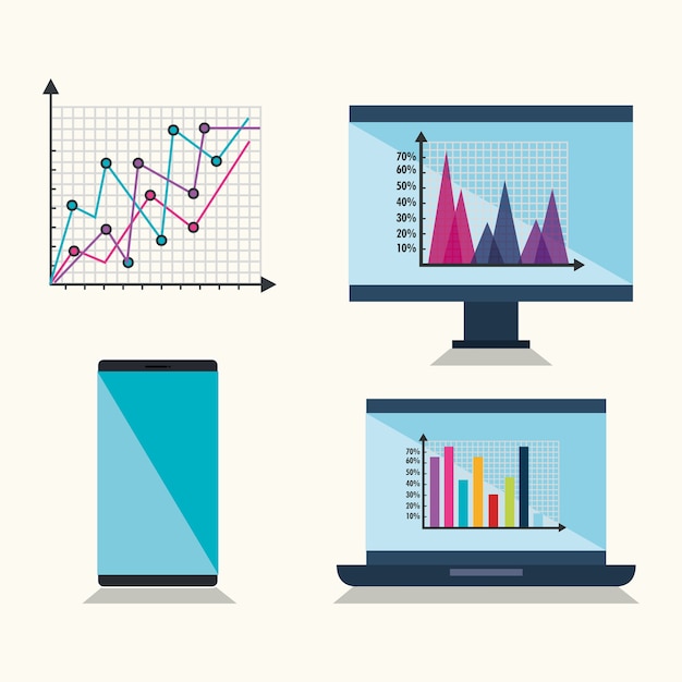 Vector infographic template set icons