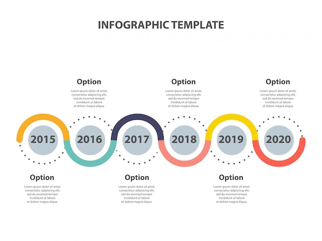 Vector infographic template. timeline years perspective