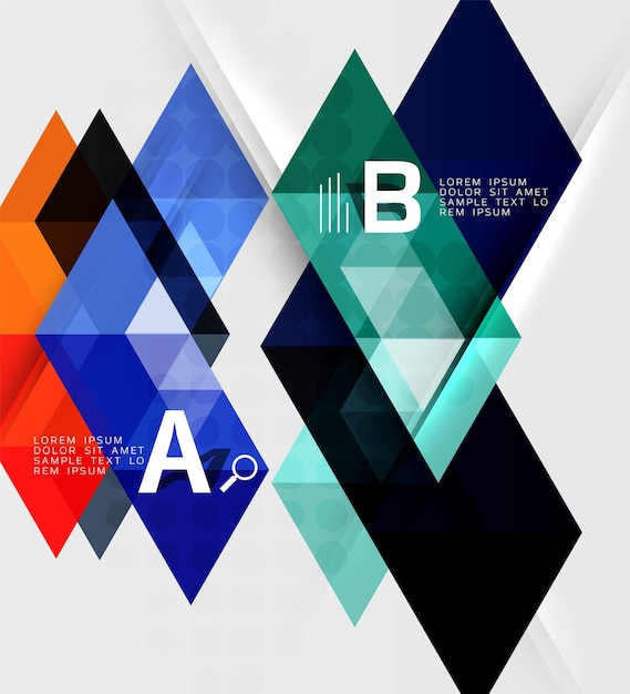 infographic template triangle tiles background vector template background for workflow layout diagram number options or web design