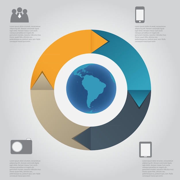 Illustrazione vettoriale del modello di infografica