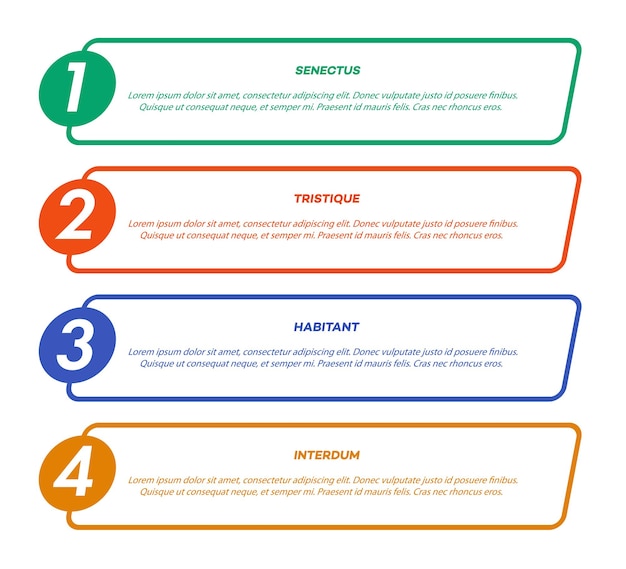 벡터 인포그래픽 템플릿 터 타임라인 프로세스 4 옵션 또는 단계 그래디언트 라인 컬러 스타일