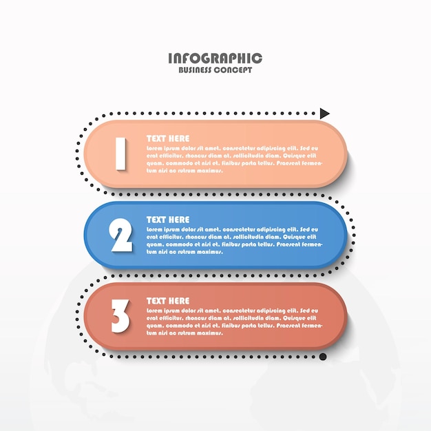 Infographic template with 3 steps, process or options, process chart.