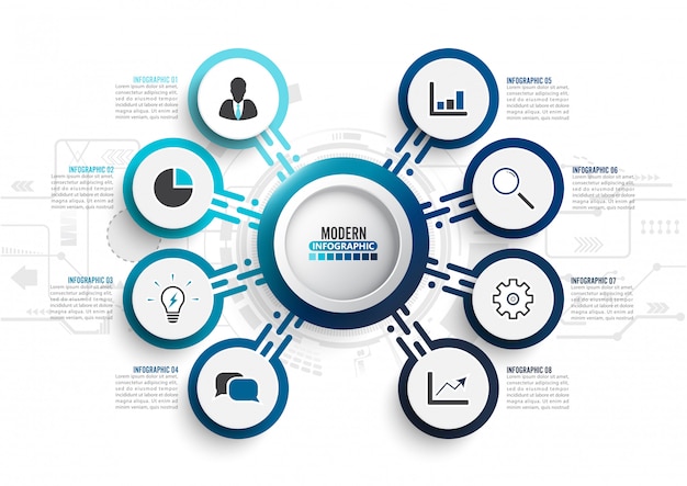 Infographic template with 3d circles