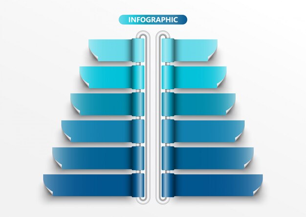 Infographic template with 3d paper label