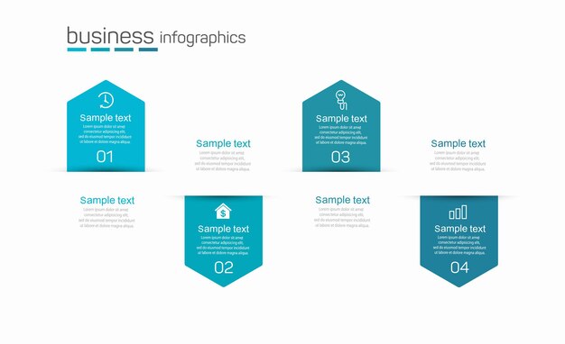 Modello infografico con 4 opzioni per il business