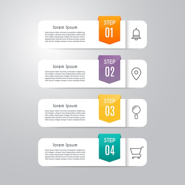 Infographic template with 4  options