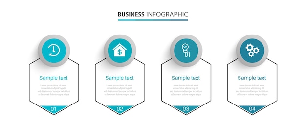 Infographic template with 4 options