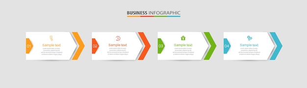 Modello di infografica con 4 opzioni