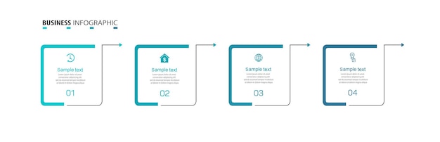 Vettore modello di infografica con 4 opzioni