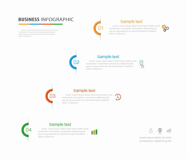 Modello di infografica con 4 opzioni