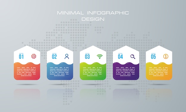 Infographic template with 5 options