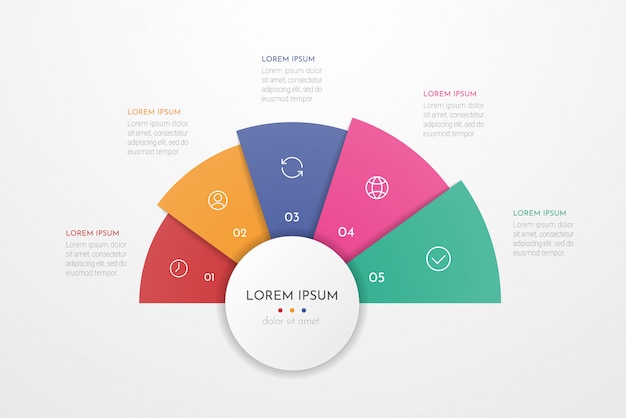 5つのオプションを持つインフォグラフィックテンプレート