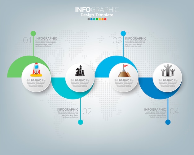 Modello di infographic con il concetto digitale delle icone di vendita.