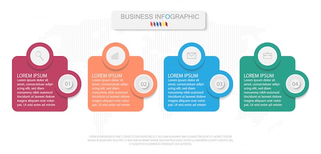 Infographic template with four steps or options  workflow  process diagram