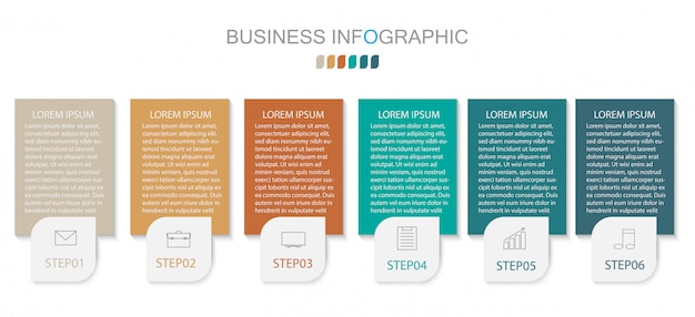 Infographic template with four steps or options