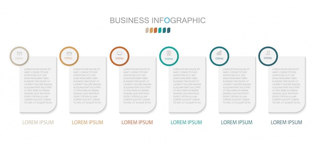 Infographic template with four steps or options