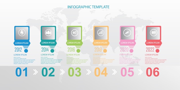 Modello di infografica con opzione numero sei