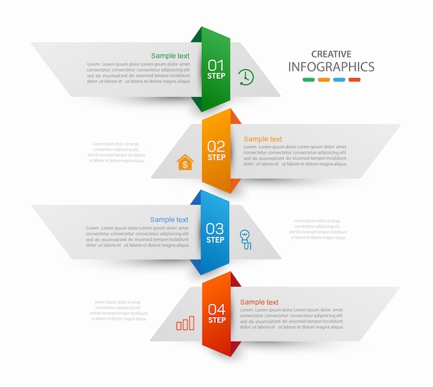 Modello di infografica con opzioni o passaggi