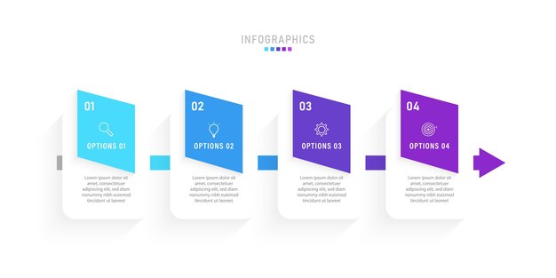 Modello di infografica con opzioni o passaggi.