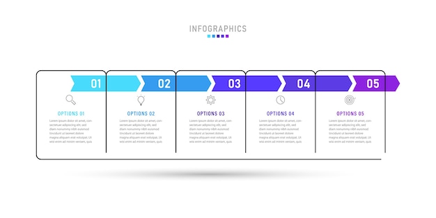 Modello di infografica con opzioni o passaggi.