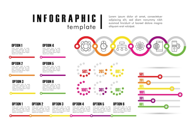 Infographic template with statistics in white illustration design