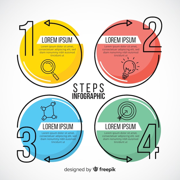 Infographic template with steps concept