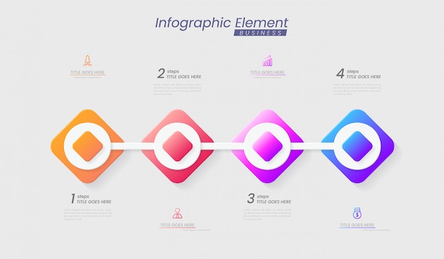 成功のためのステップを持つインフォグラフィックテンプレート。線のアイコン、組織要素グラフプロセステンプレートの編集可能なテキストでのプレゼンテーション。パンフレット、図、ワークフロー、タイムライン、webデザインのオプション