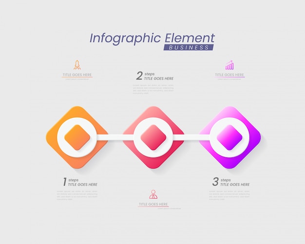 성공을위한 단계와 Infographic 템플릿입니다. 라인 아이콘이있는 프리젠 테이션, 편집 가능한 텍스트가있는 조직 요소 차트 프로세스 템플릿. 브로셔, 다이어그램, 워크 플로, 타임 라인, 웹 디자인 옵션