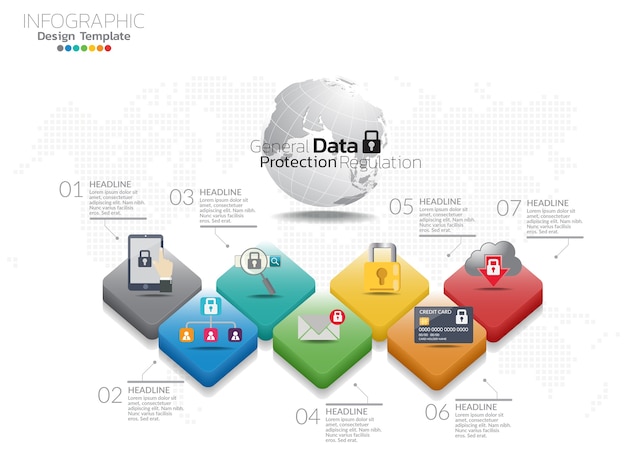 Инфографический шаблон с шагами или параметрами.