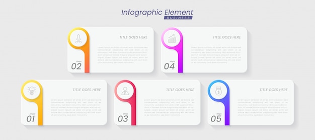 Infographic template with steps for success. presentation with line icons, organization element chart process template with editable text. options for brochure, diagram, workflow, timeline, web design