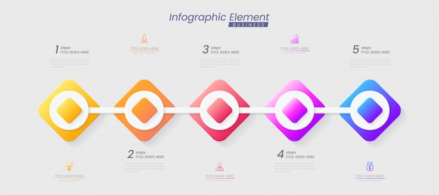 Infographic template with steps for success. presentation with line icons, organization element chart process template with editable text. options for brochure, diagram, workflow, timeline, web design