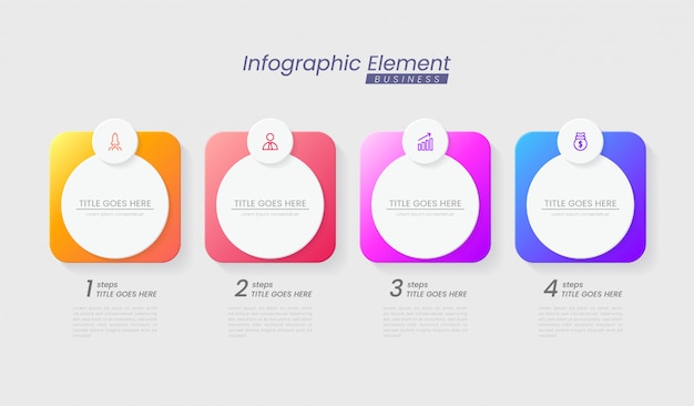 성공을위한 단계와 Infographic 템플릿입니다. 라인 아이콘이있는 프리젠 테이션, 편집 가능한 텍스트가있는 조직 요소 차트 프로세스 템플릿. 브로셔, 다이어그램, 워크 플로, 타임 라인, 웹 디자인 옵션