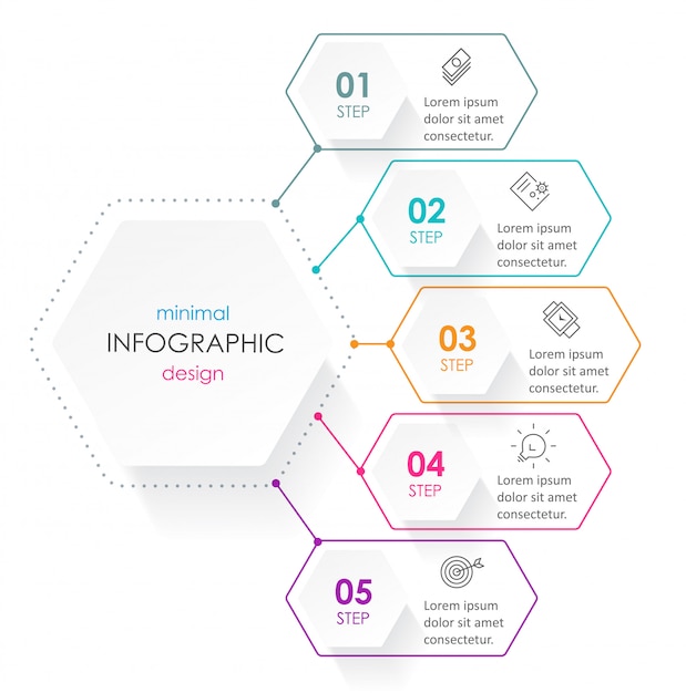 Infographic template with steps