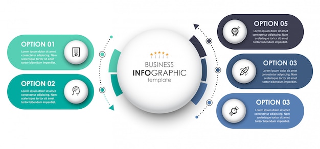 Infographic template with steps