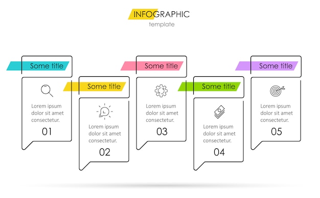 Vettore modello di infografica con passaggi