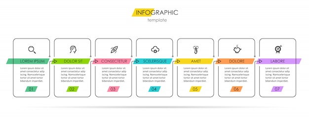 Vettore modello di infografica con passaggi