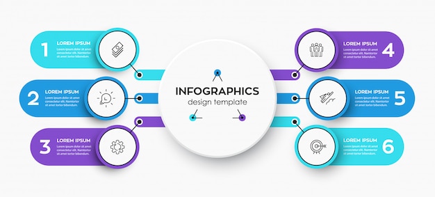 Vettore modello di infografica con passaggi