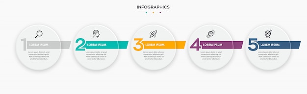 Vettore modello di infografica con passaggi