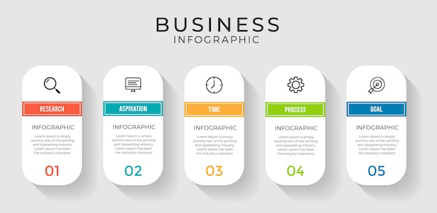 Modello di infografica con passaggi