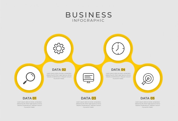 Modello di infografica con passaggi