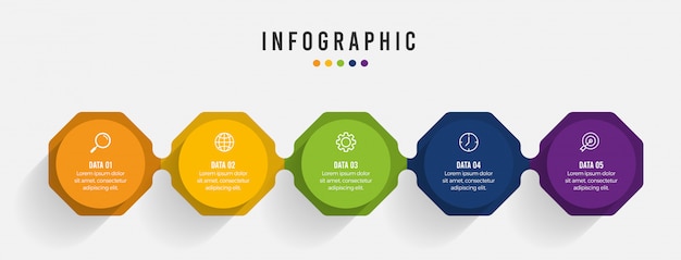 Infographic template with steps