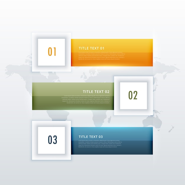 Infographic template with three steps