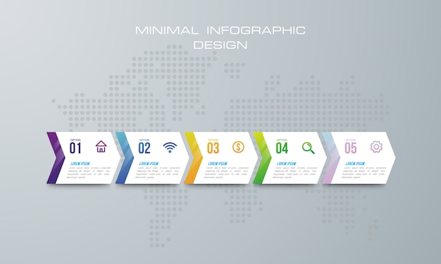 Infographic template with5 options