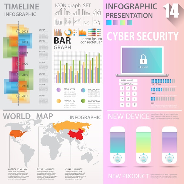 Vettore modelli di infografica