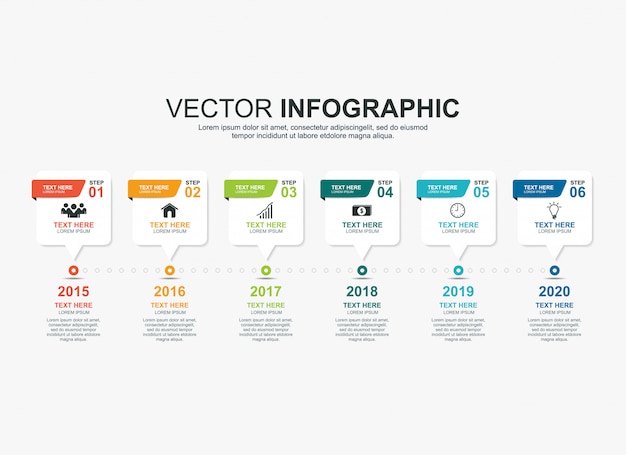 Infographic tijdlijn proces grafieksjabloon