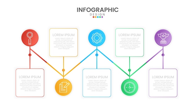 Infographic timeline design template Business concept with 5 options