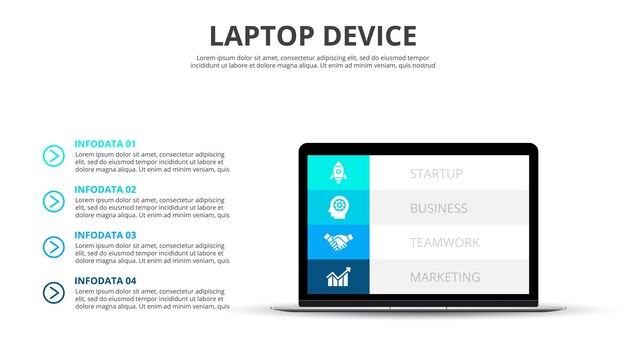 Infographic timeline design template. business data visualization with 4 options.